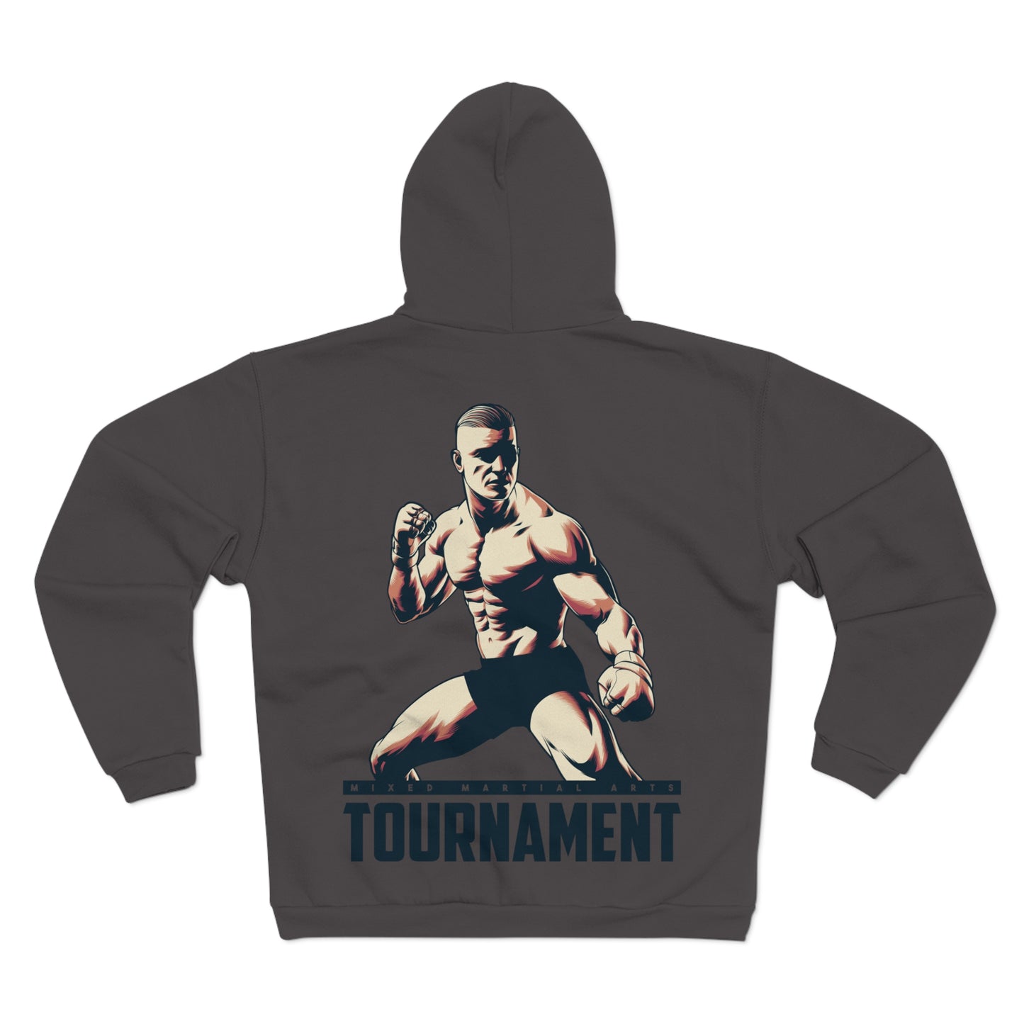 Unisex Hooded Zip Sweatshirt - Motivational Fighter Design for Fitness Enthusiasts