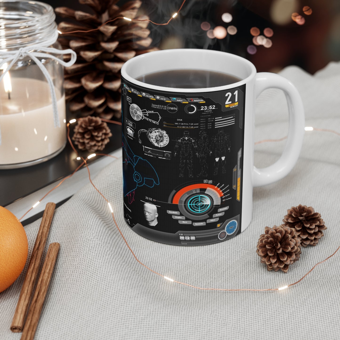 Iron Man Tech Coffee Mug - 11oz & 15oz - Perfect for Superhero Fans