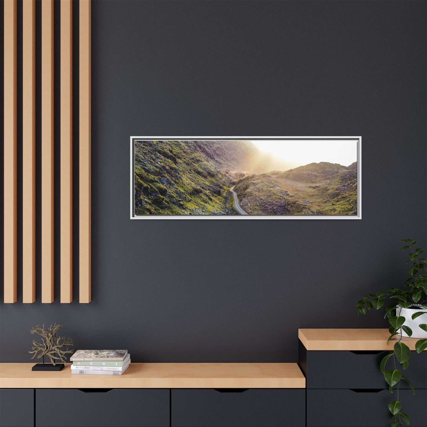 Valley Road Matte Canvas, Framed (Multi-color)