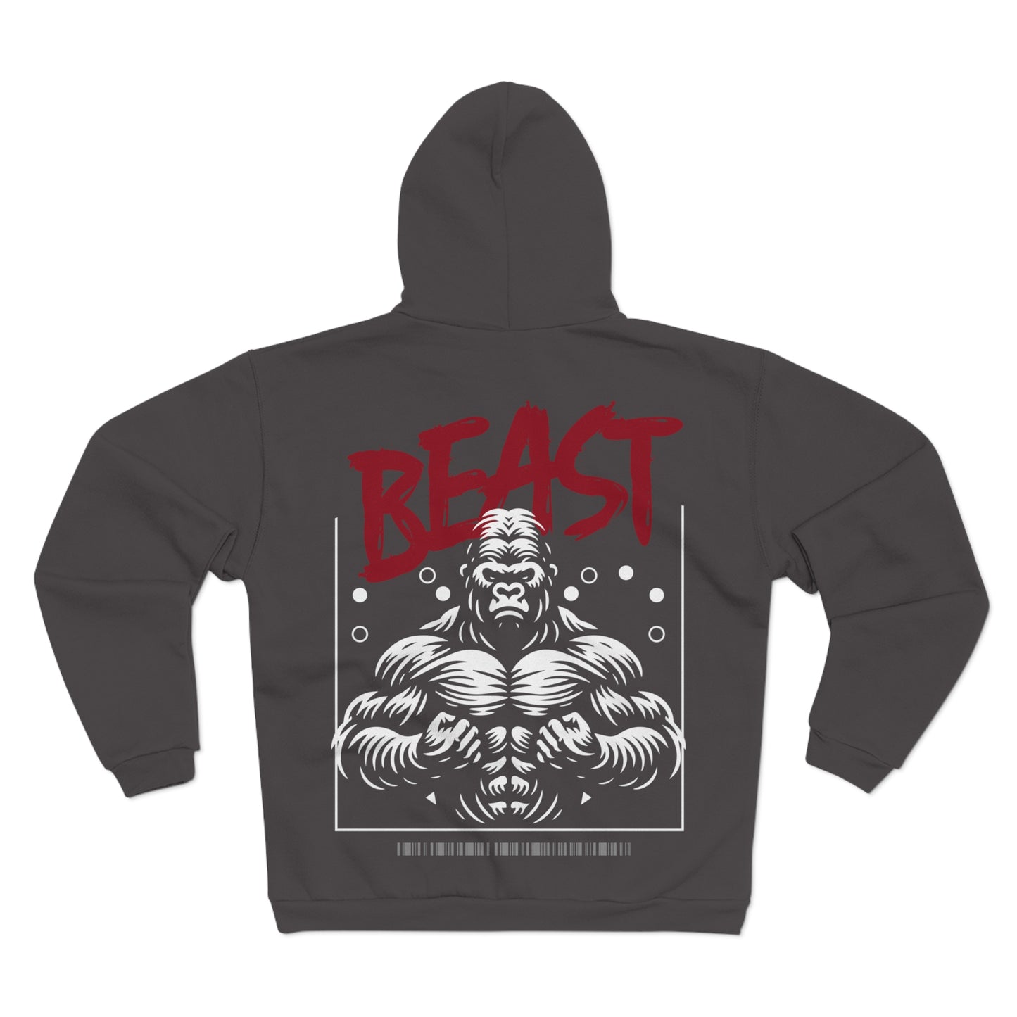 Unisex Hooded Zip Sweatshirt - Beast Design for Fitness Enthusiasts