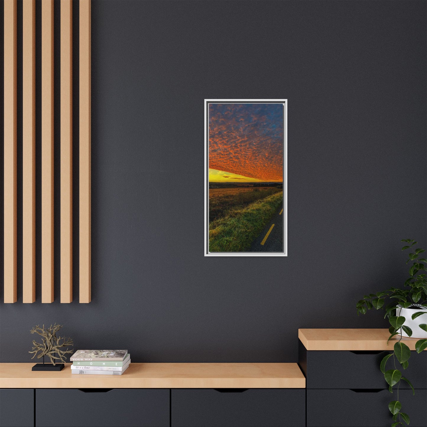 Cloudy Sunset Matte Canvas, Framed (Multi-color)