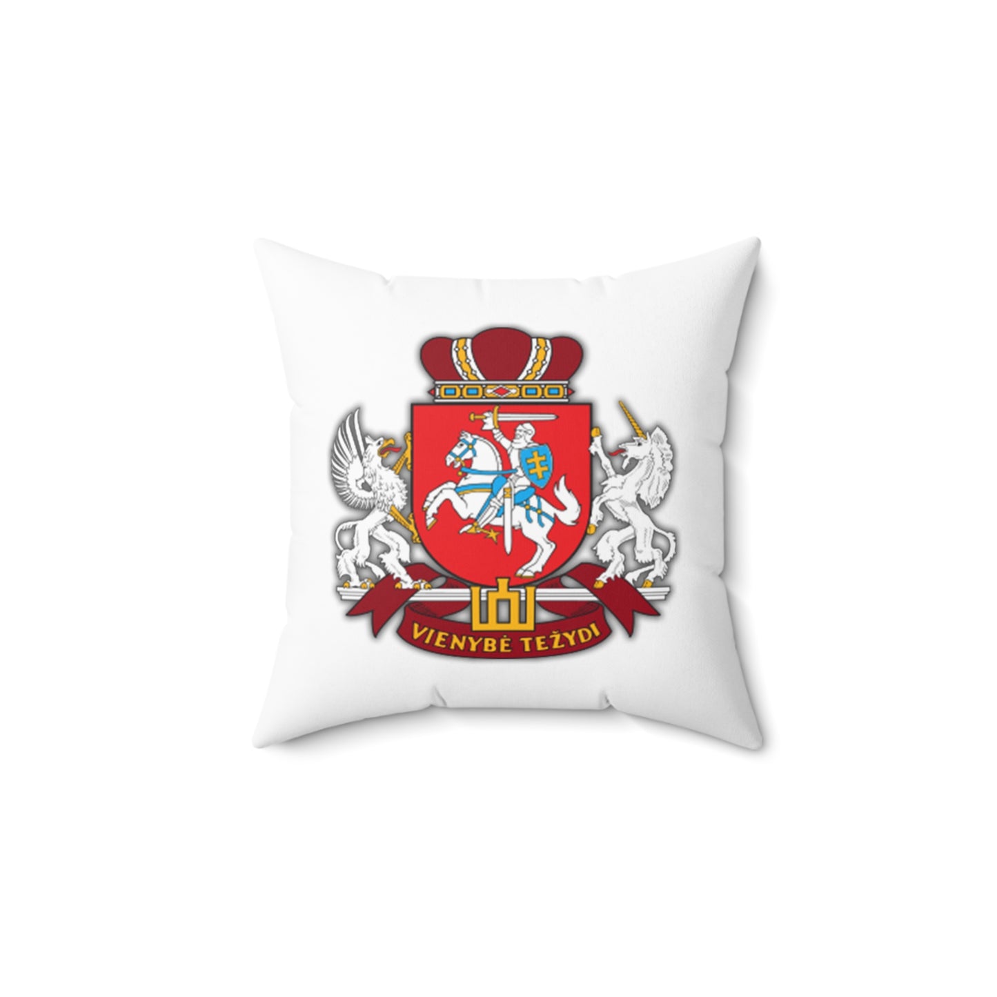 Heraldic Lithuania Square Pillow - Elegant Home Decor with VIENYBE TEZYDI Design