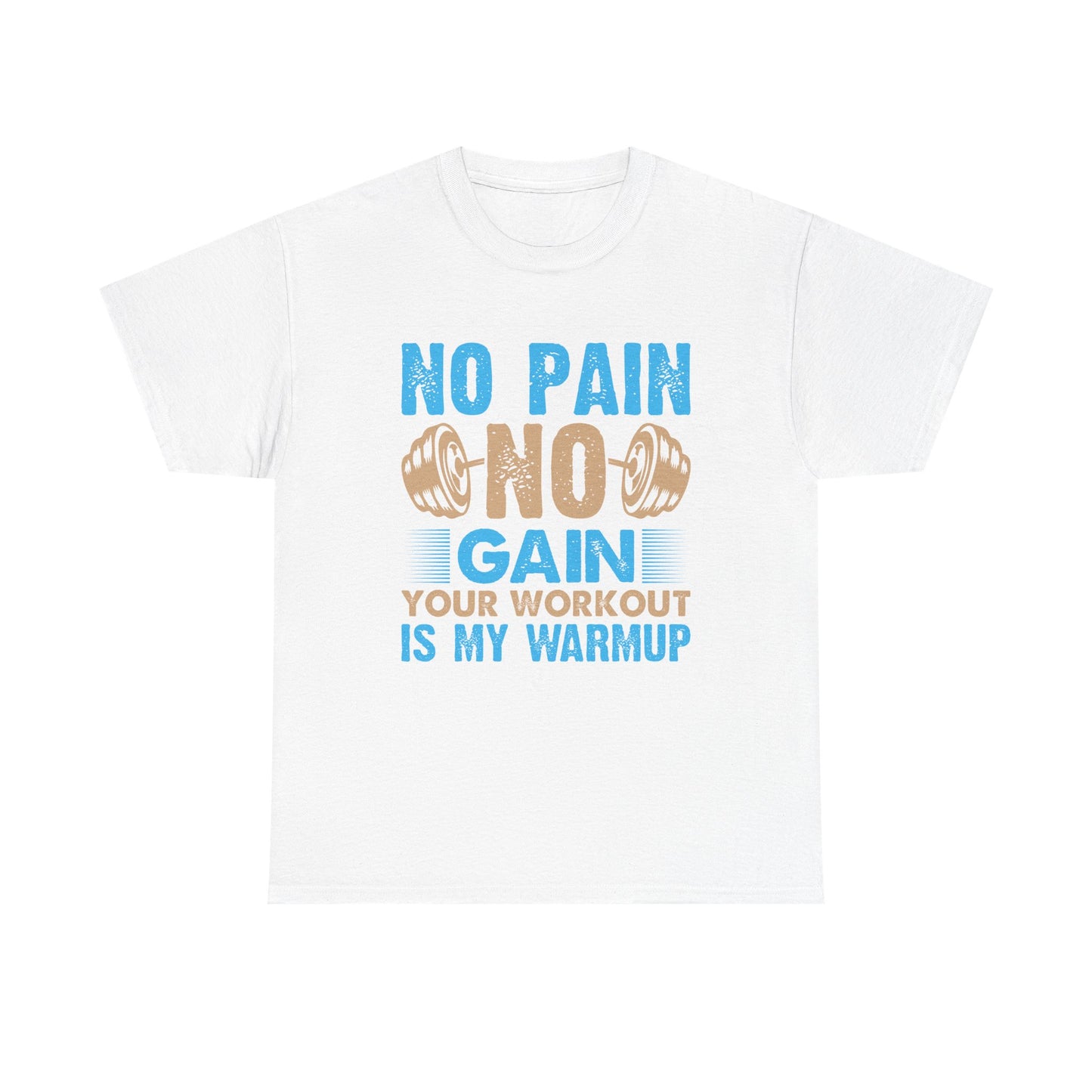 Unisex Heavy Cotton Tee - "No Pain, No Gain" Fitness Motivational Shirt