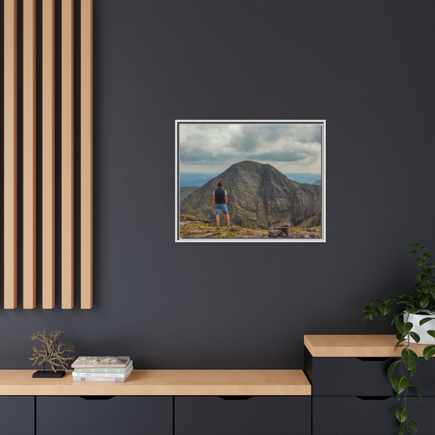 Cross On Top Matte Canvas, Framed (Multi-color)