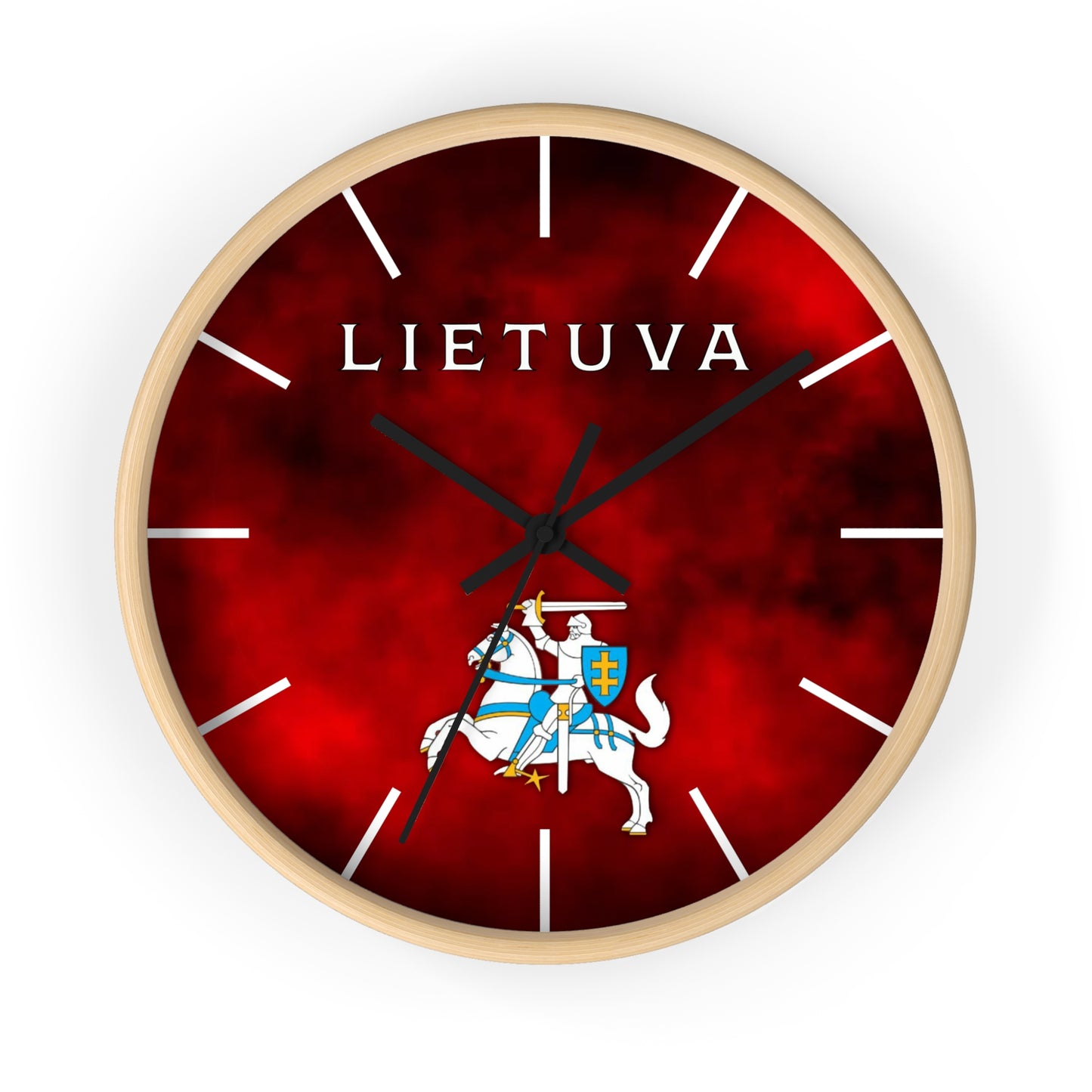 Lietuva With Vytis Themed Wall Clock – Stylish Decor for Lithuanian Pride