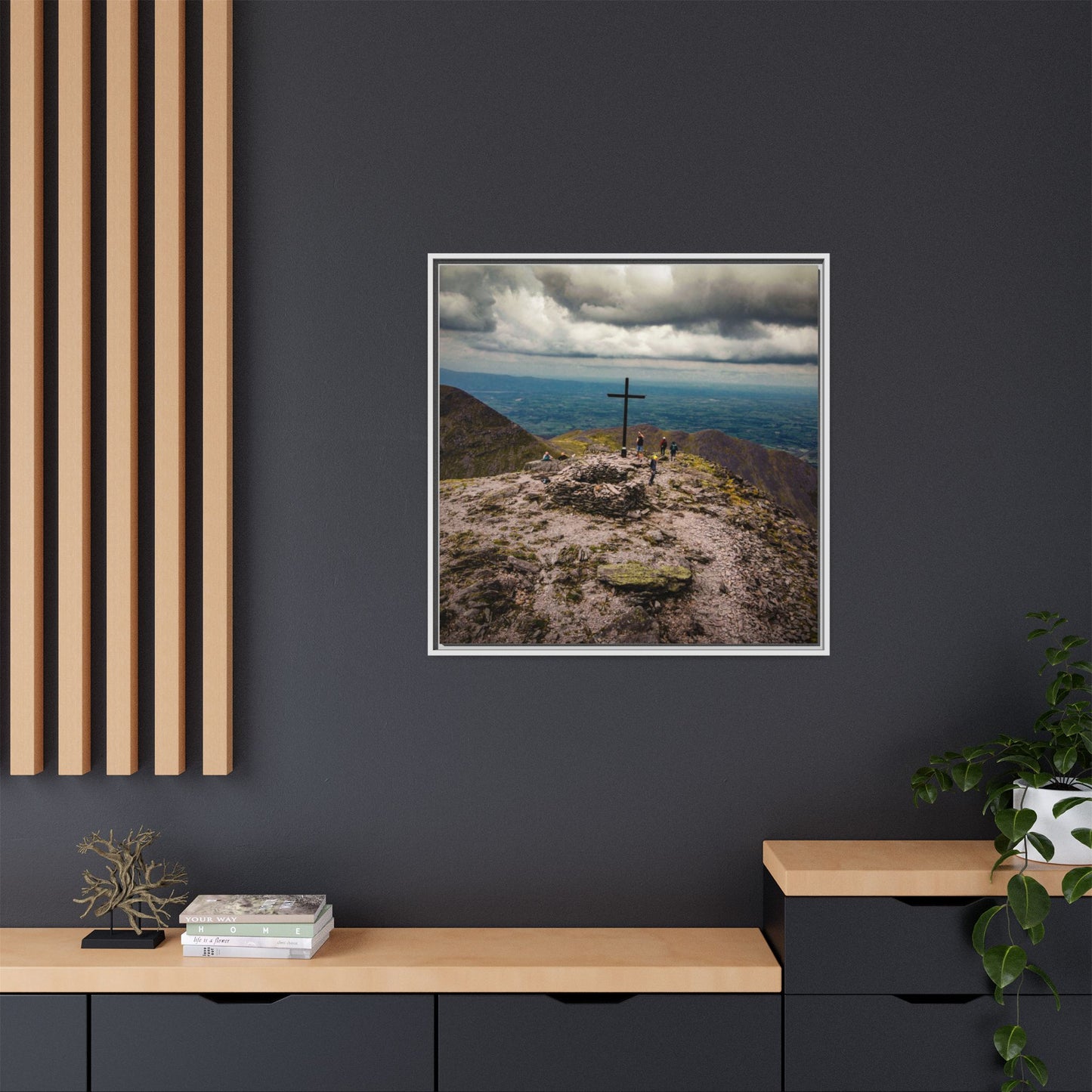 Carrauntoohil Summit Matte Canvas, Framed (Multi-color)