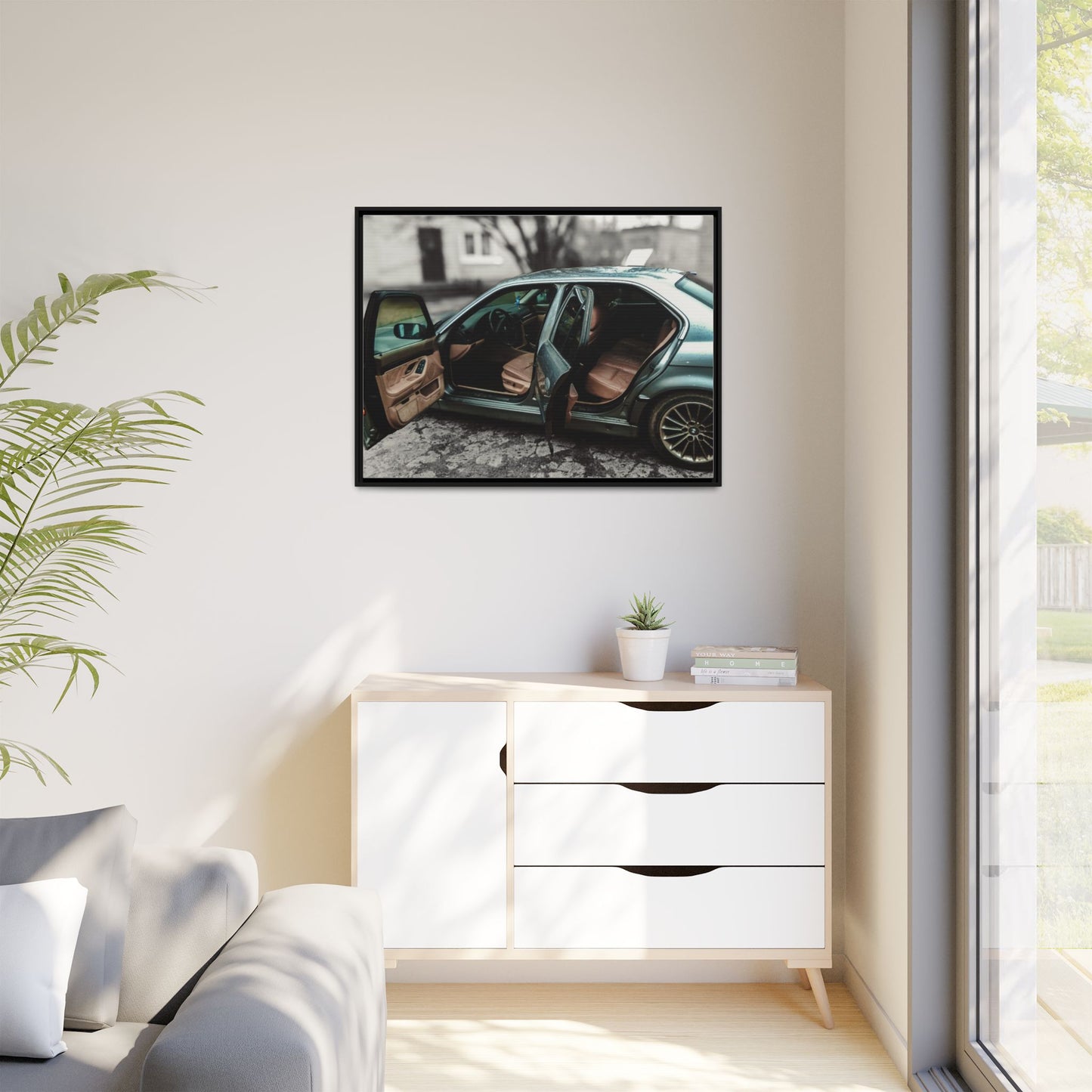 BMW 7 Matte Canvas, Framed (Multi-color)