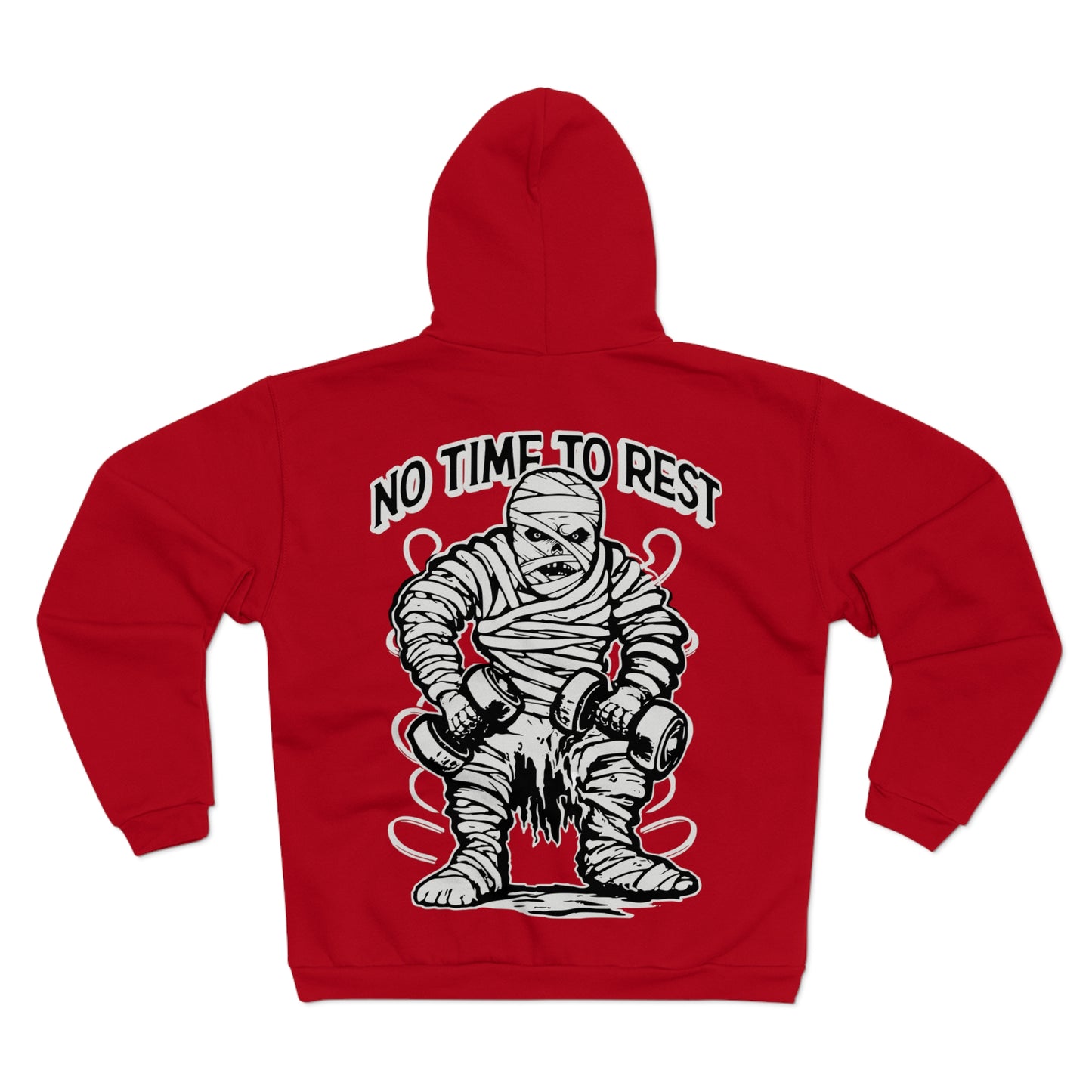 No Time to Rest Unisex Hooded Zip Sweatshirt – Motivational Workout Gear for Fitness Enthusiasts