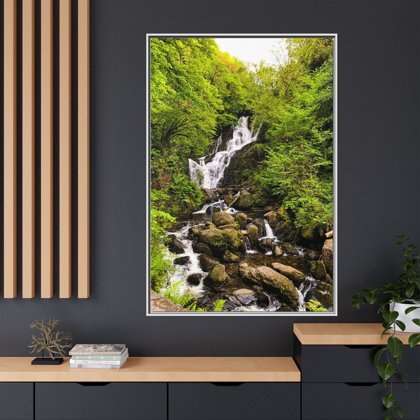 Torc Waterfall Matte Canvas, Framed (Multi-color)