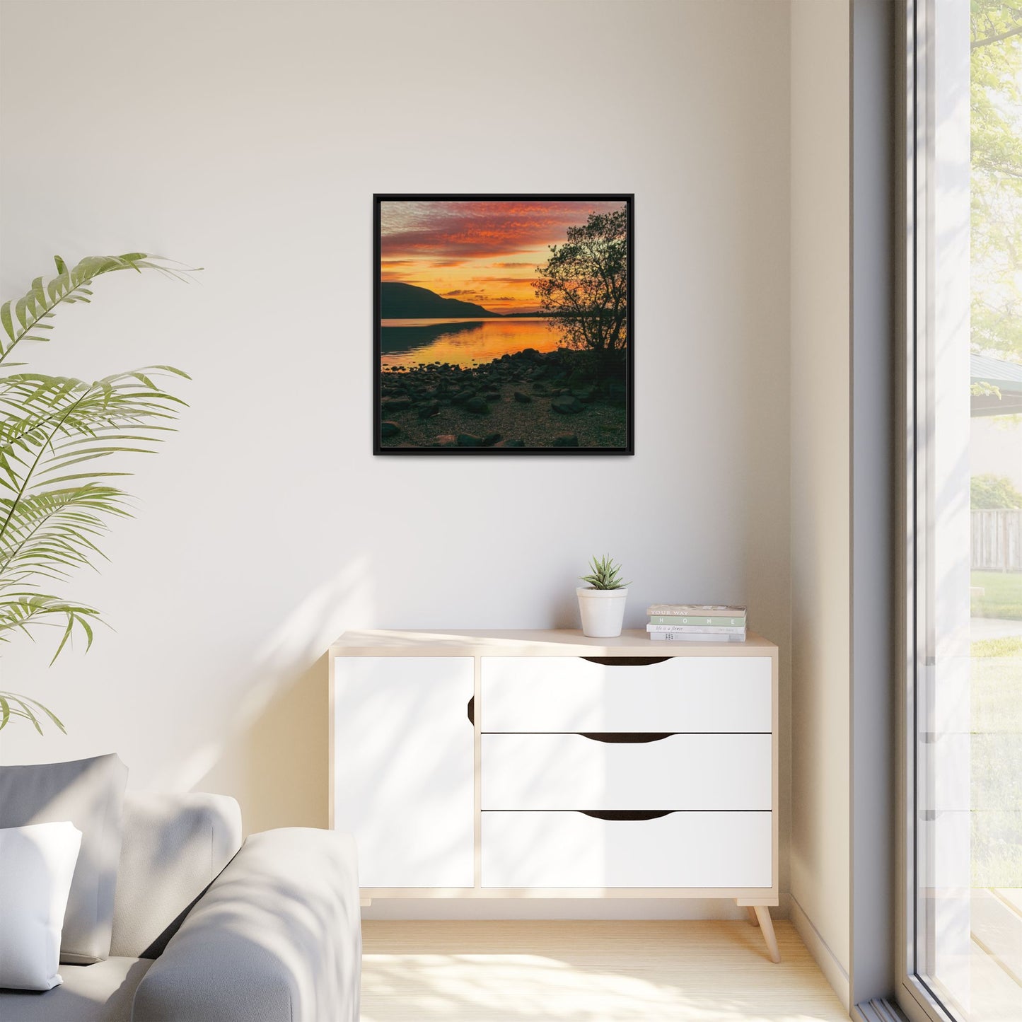 Sunset in Kerry Matte Canvas, Framed (Multi-color)