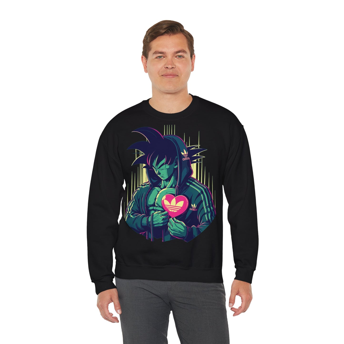 Anime-Inspired Unisex Heavy Blend™ Crewneck Sweatshirt - Heart Design