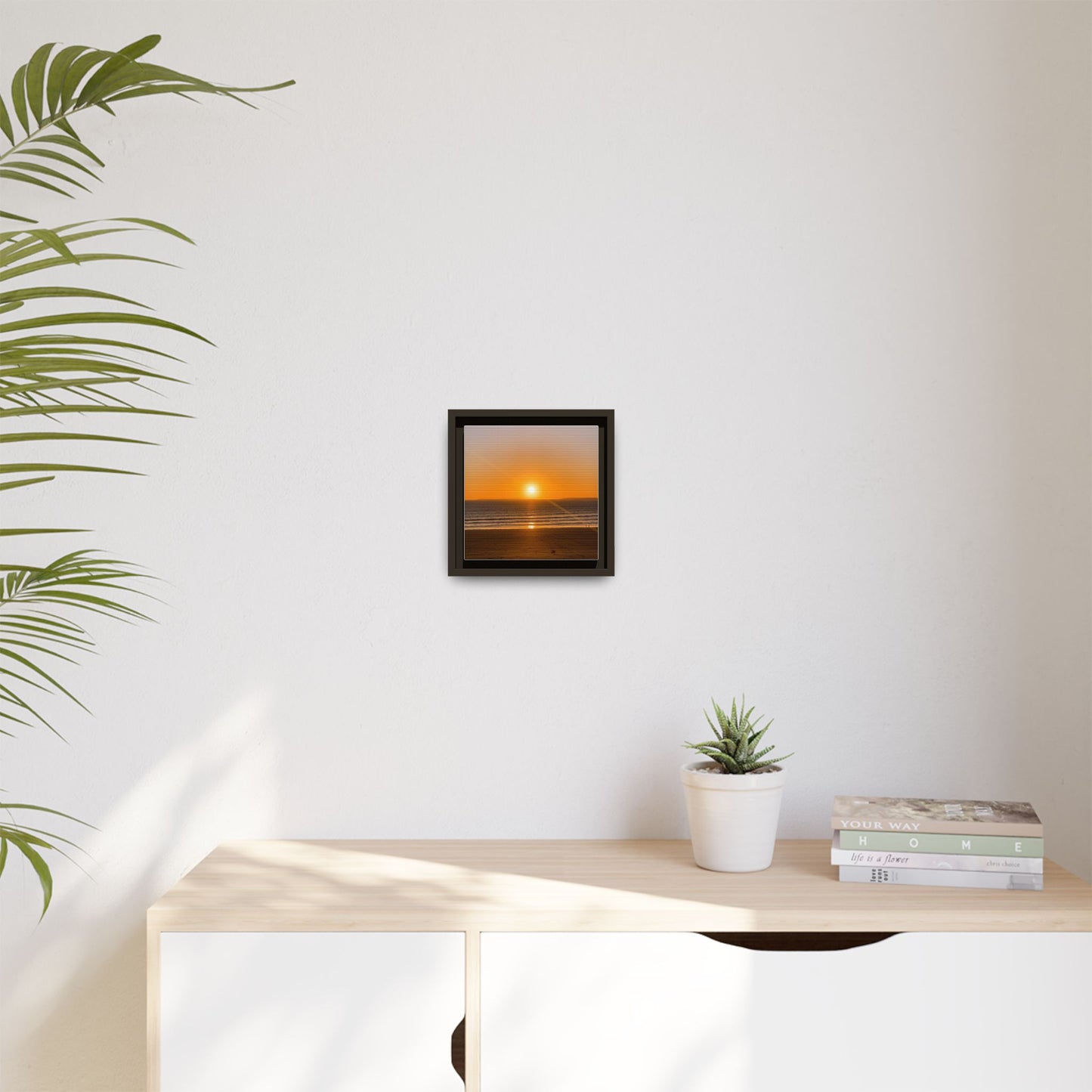 Sunset in Ocean Matte Canvas, Framed (Multi-color)