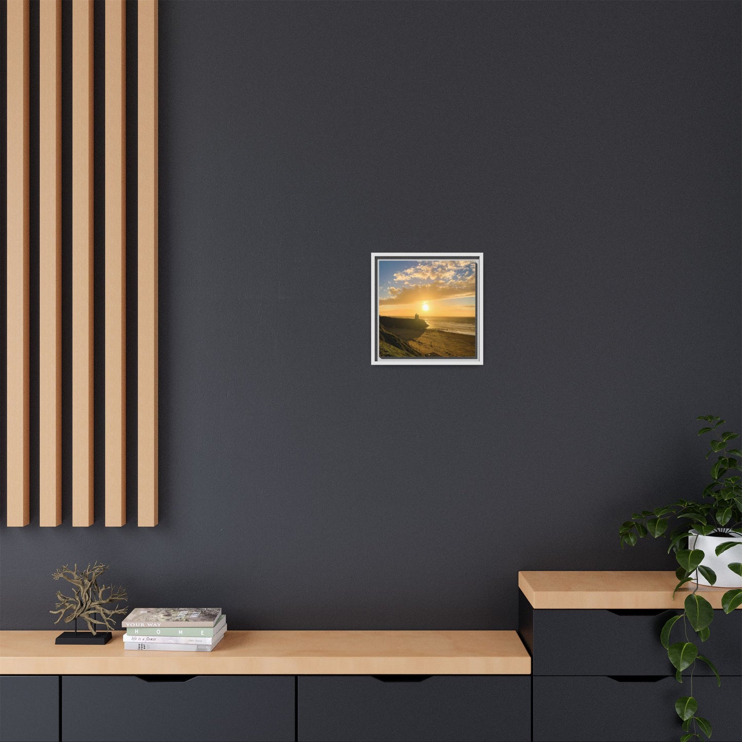 Ballybunion Sunset Castle Matte Canvas, Framed (Multi-color)