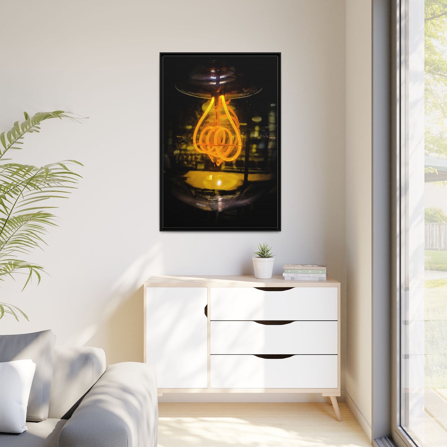 Bulb Matte Canvas, Framed (Multi-color)