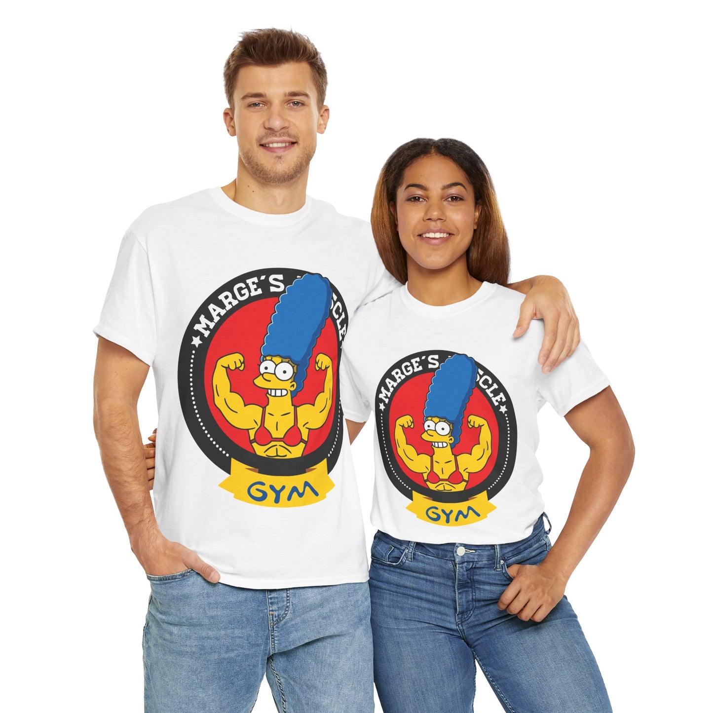 Marge Gym White Unisex Heavy Cotton Tee