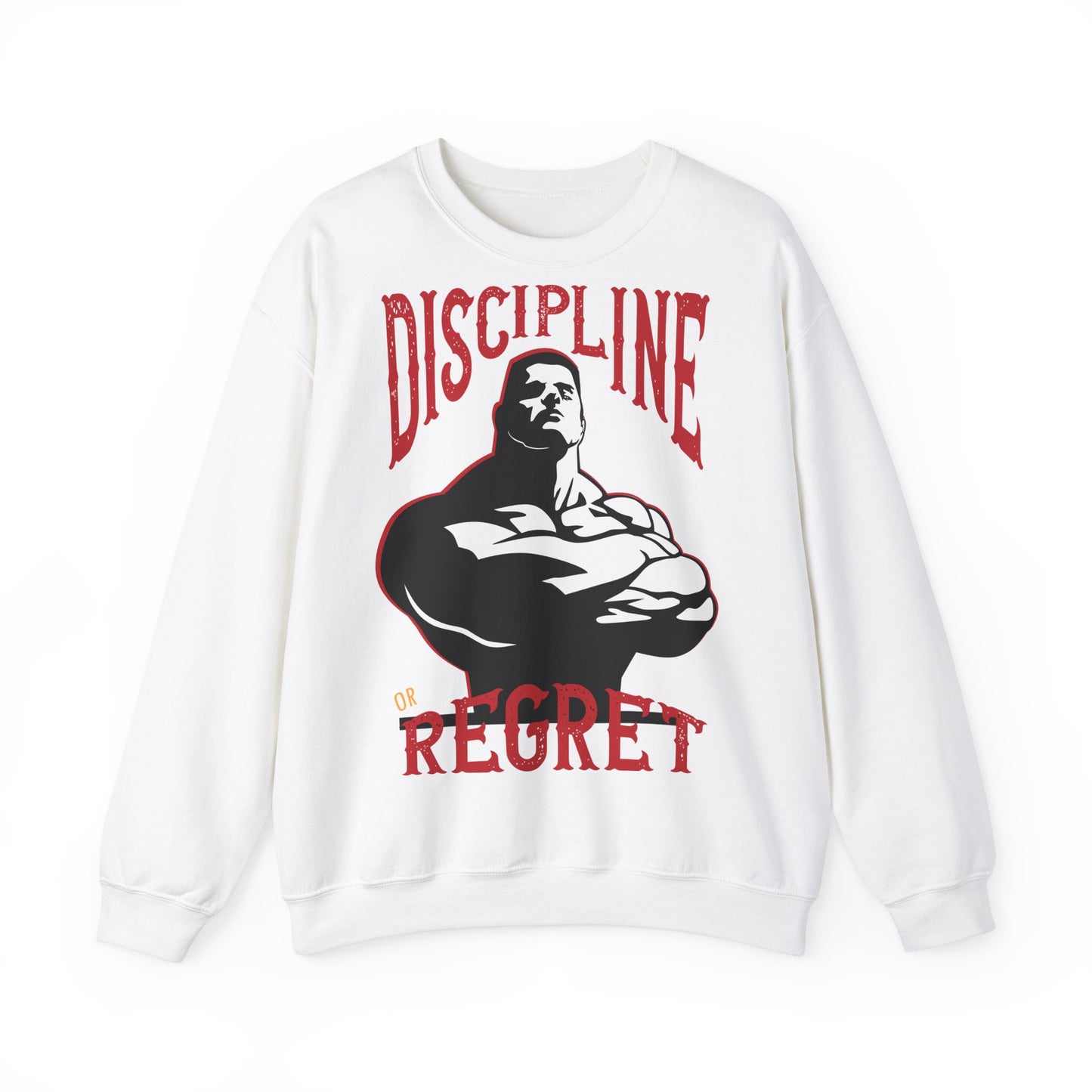 Motivational Unisex Heavy Blend™ Crewneck Sweatshirt - 'Discipline or Regret'