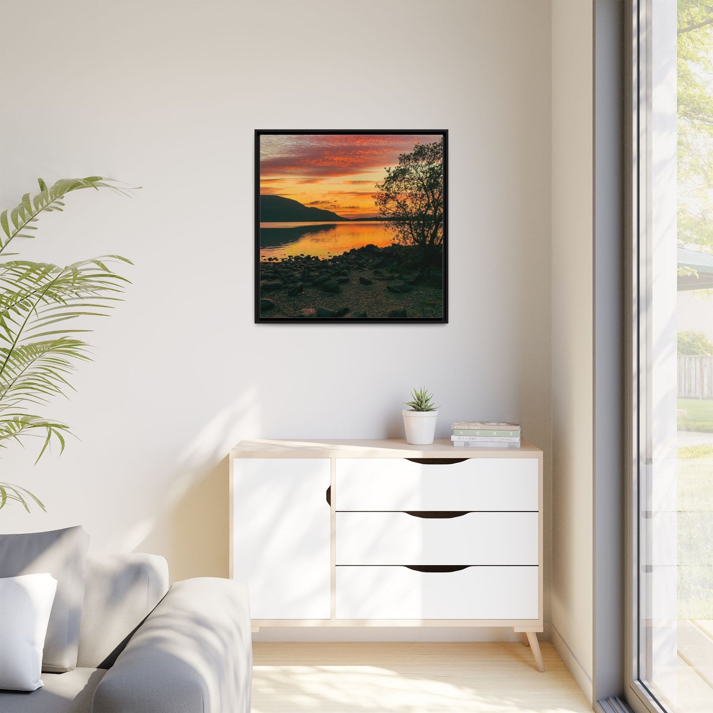 Sunset in Kerry Matte Canvas, Framed (Multi-color)