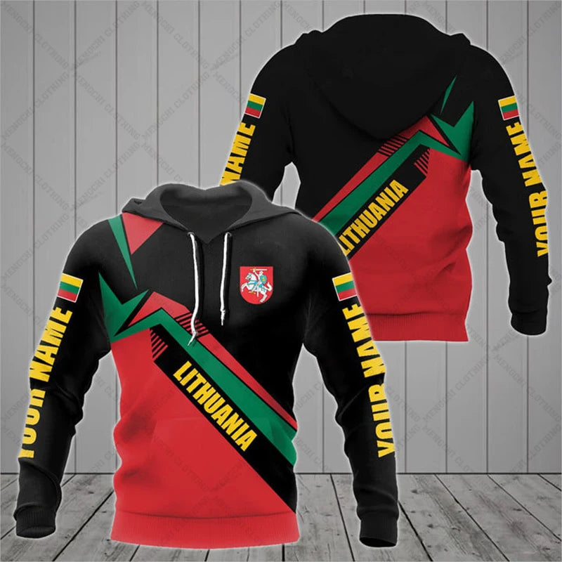 Customize Lithuania Emblem Graphic Hoodies Lithuania
