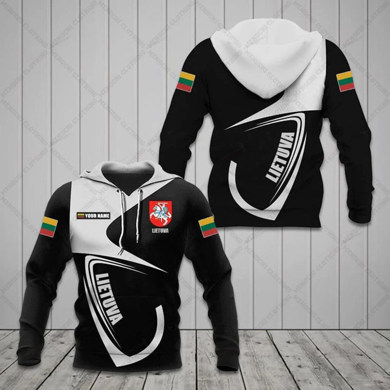 Customize Lithuania Emblem Graphic Hoodies Lithuania