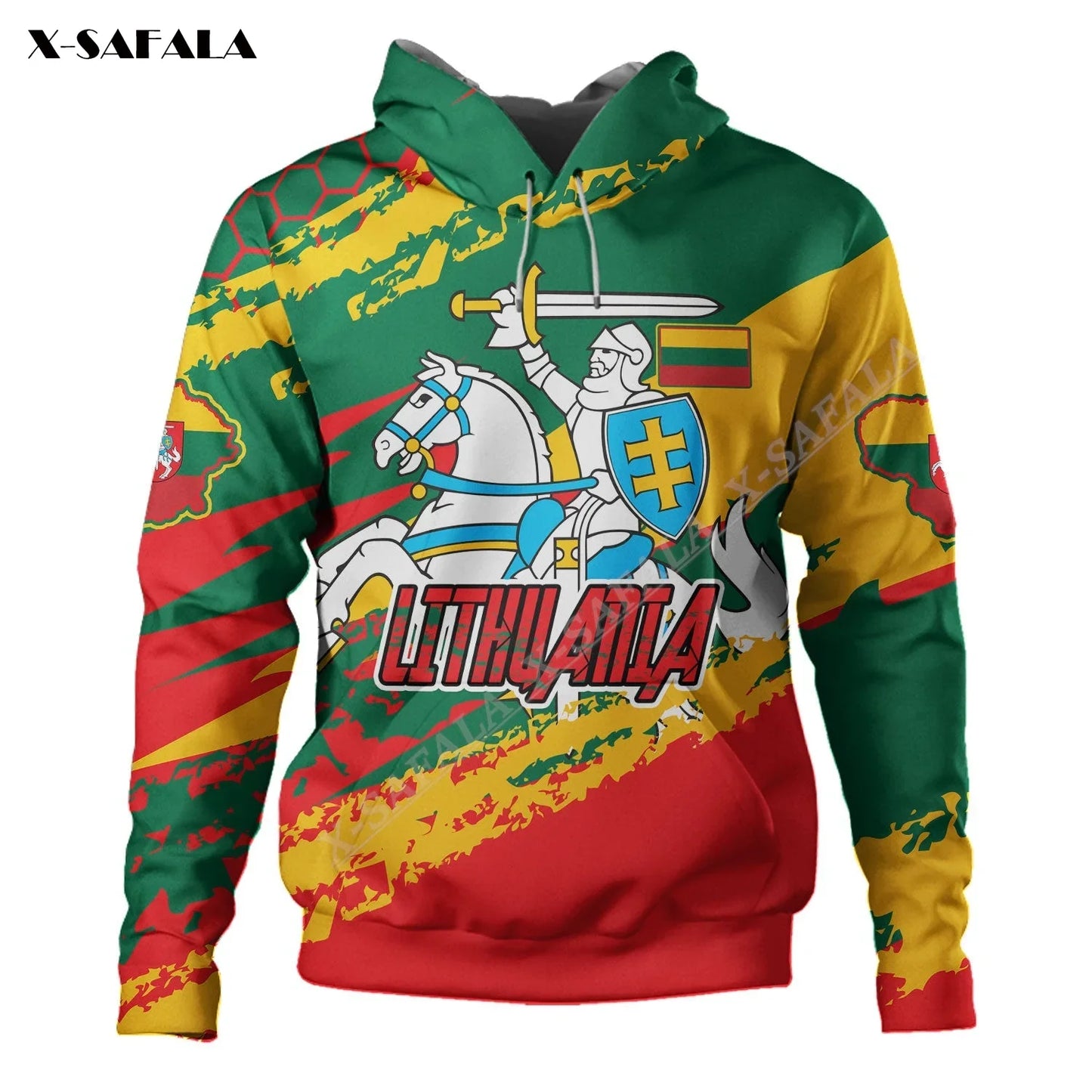Proud To Be Lithuania Lietuva Circle Stripes Flag 3D Print Hoodie