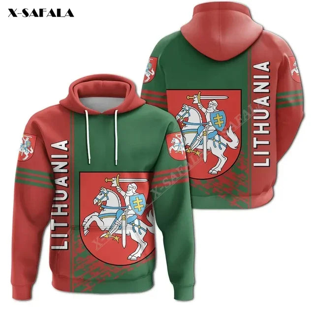 Proud To Be Lithuania Lietuva Circle Stripes Flag 3D Print Hoodie