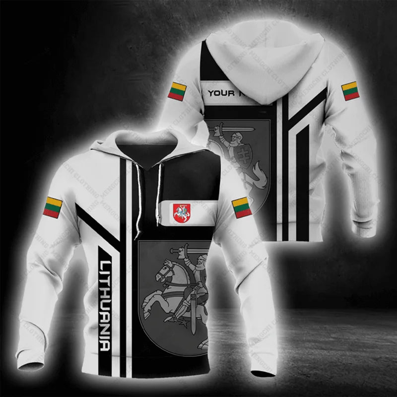 Customize Lithuania Emblem Graphic Hoodies Lithuania