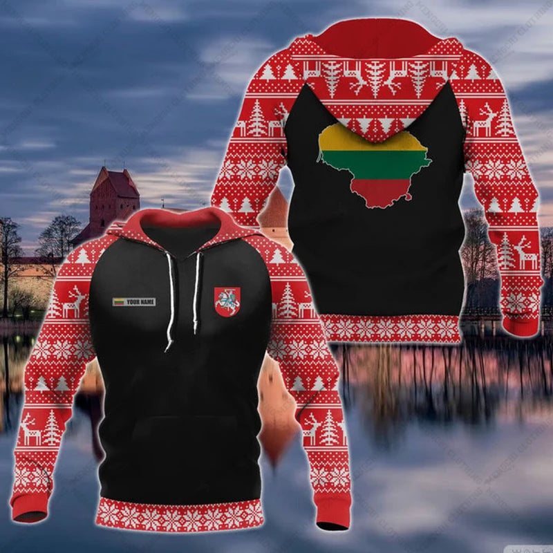 Customize Lithuania Emblem Graphic Hoodies Lithuania