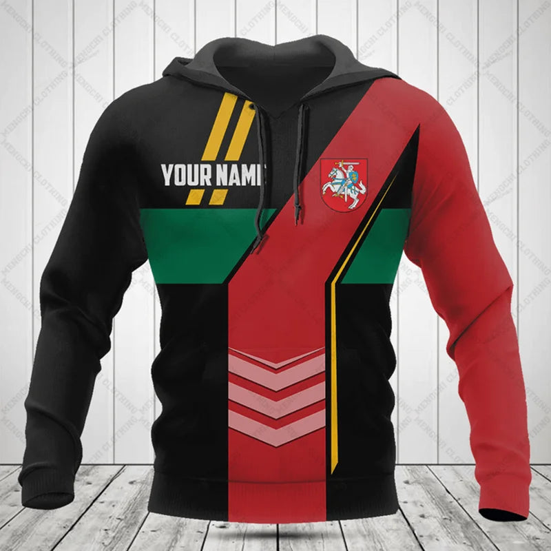 Customize Lithuania Emblem Graphic Hoodies Lithuania