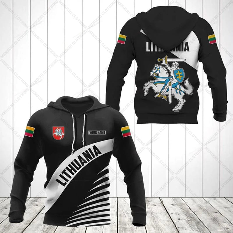 Customize Lithuania Emblem Stylish Graphic Hoodies Lithuania