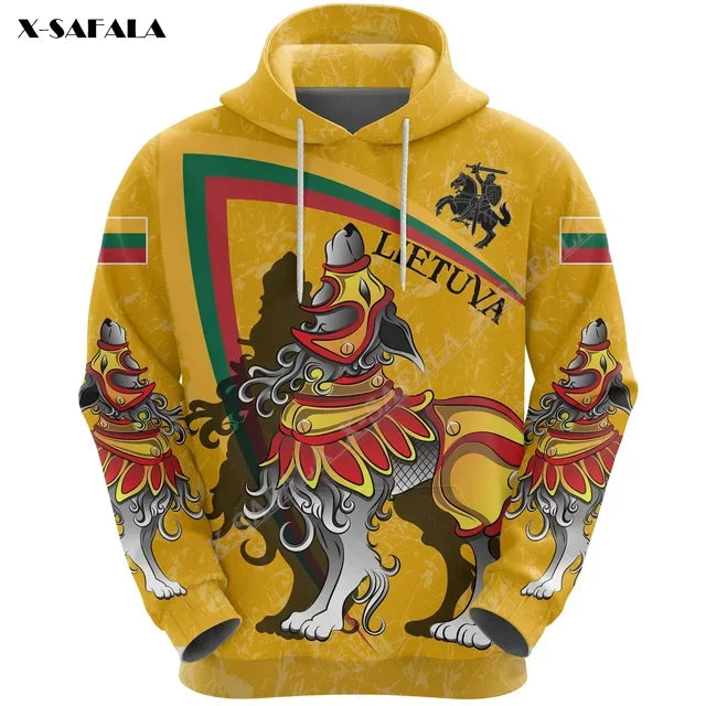 Proud To Be Lithuania Lietuva Circle Stripes Flag 3D Print Hoodie