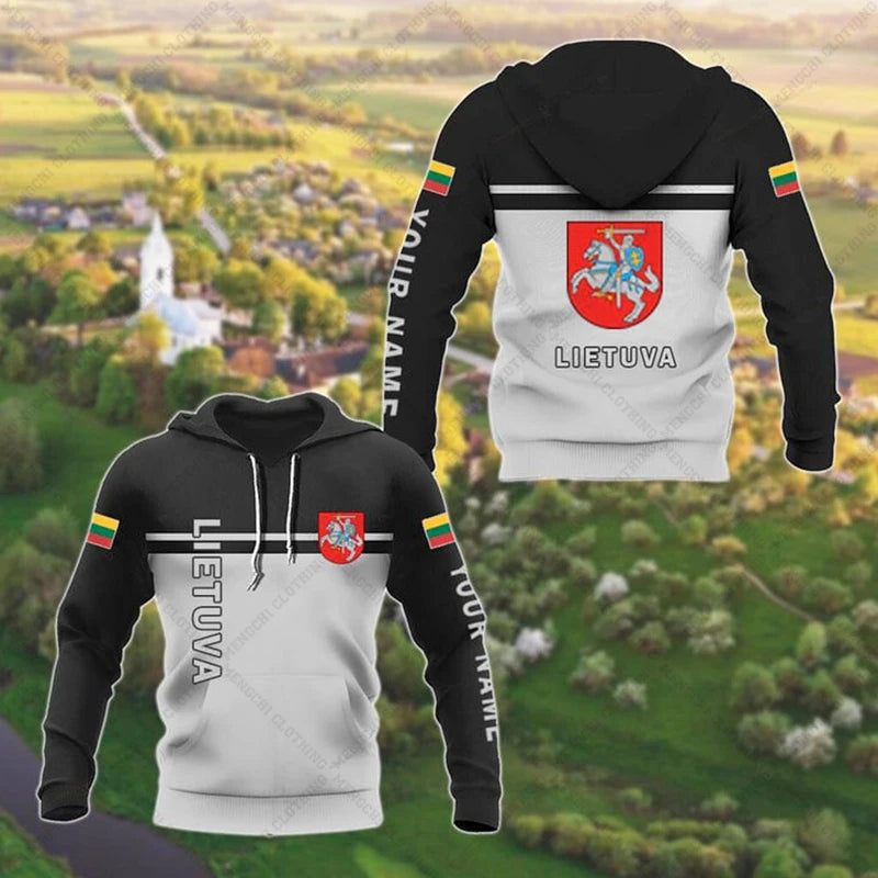 Customize Lithuania Emblem Stylish Graphic Hoodies Lithuania