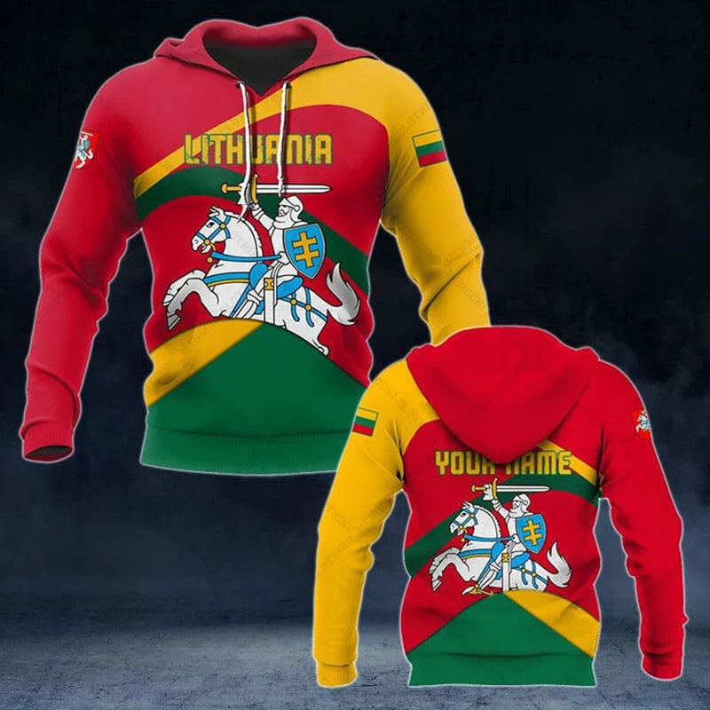 Customize Lithuania Emblem Stylish Graphic Hoodies Lithuania