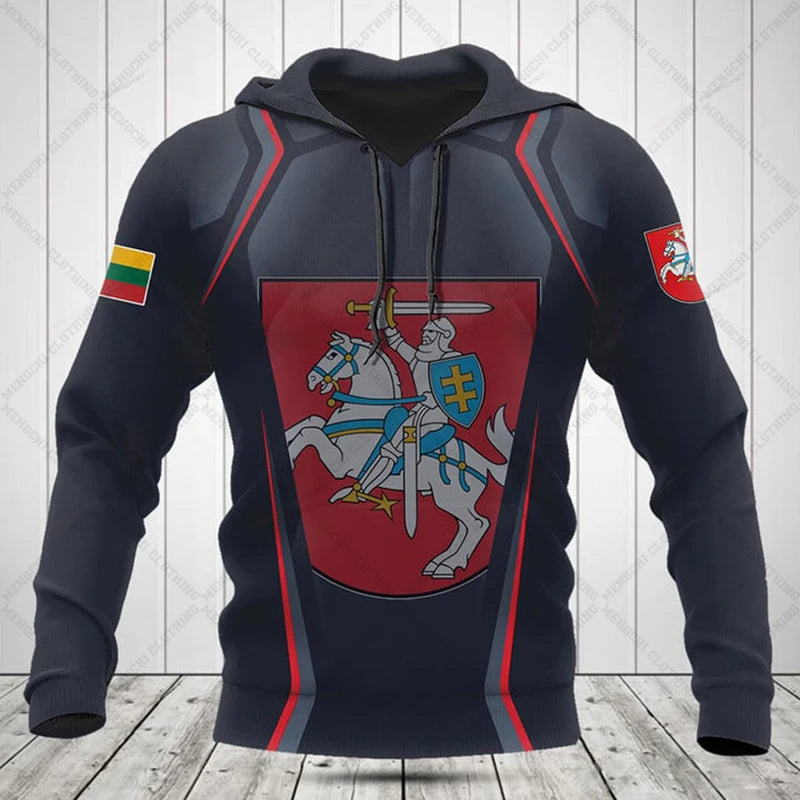 Customize Lithuania Emblem Stylish Graphic Hoodies Lithuania