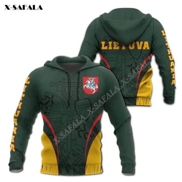 Proud To Be Lithuania Lietuva Circle Stripes Flag 3D Print Hoodie