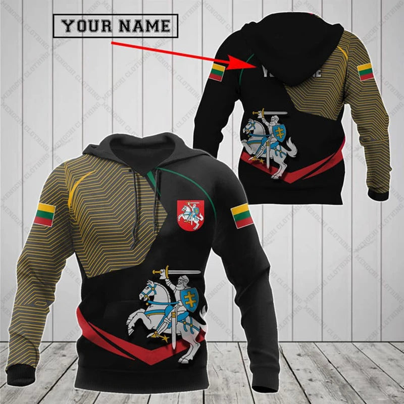 Customize Lithuania Emblem Graphic Hoodies Lithuania