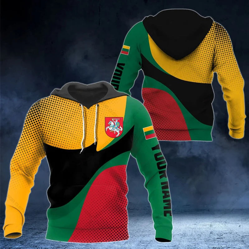 Customize Lithuania Emblem Graphic Hoodies Lithuania