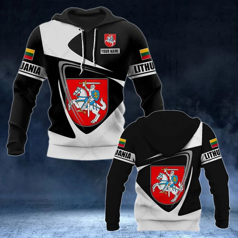 Customize Lithuania Emblem Stylish Graphic Hoodies Lithuania