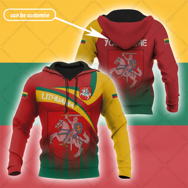 Customize Lithuania Emblem Graphic Hoodies Lithuania