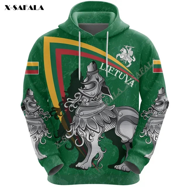 Proud To Be Lithuania Lietuva Circle Stripes Flag 3D Print Hoodie