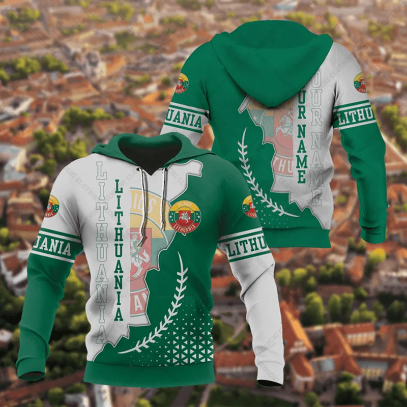 Customize Lithuania Emblem Graphic Hoodies Lithuania