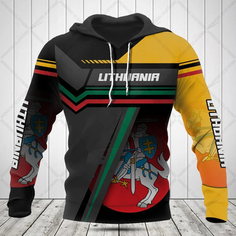 Customize Lithuania Emblem Graphic Hoodies Lithuania