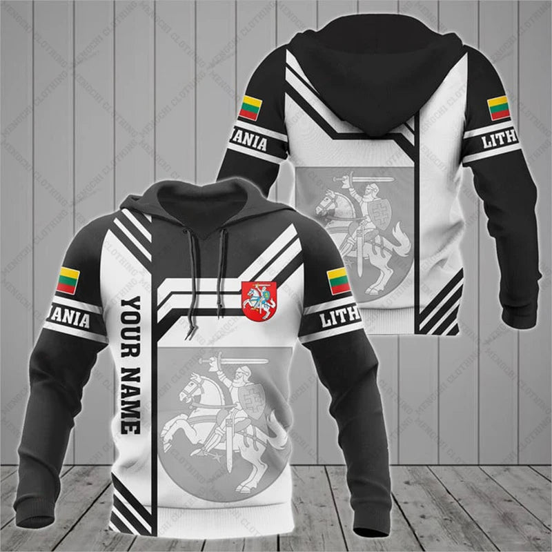 Customize Lithuania Emblem Stylish Graphic Hoodies Lithuania