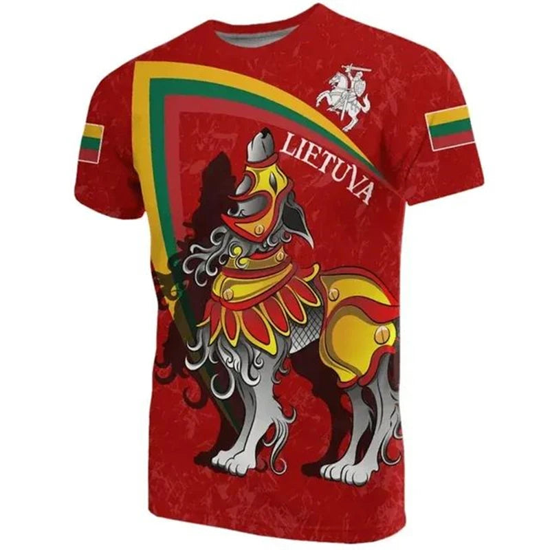 Fashion Lithuania Flag T-shirt 3D Printed National Emblem 2025