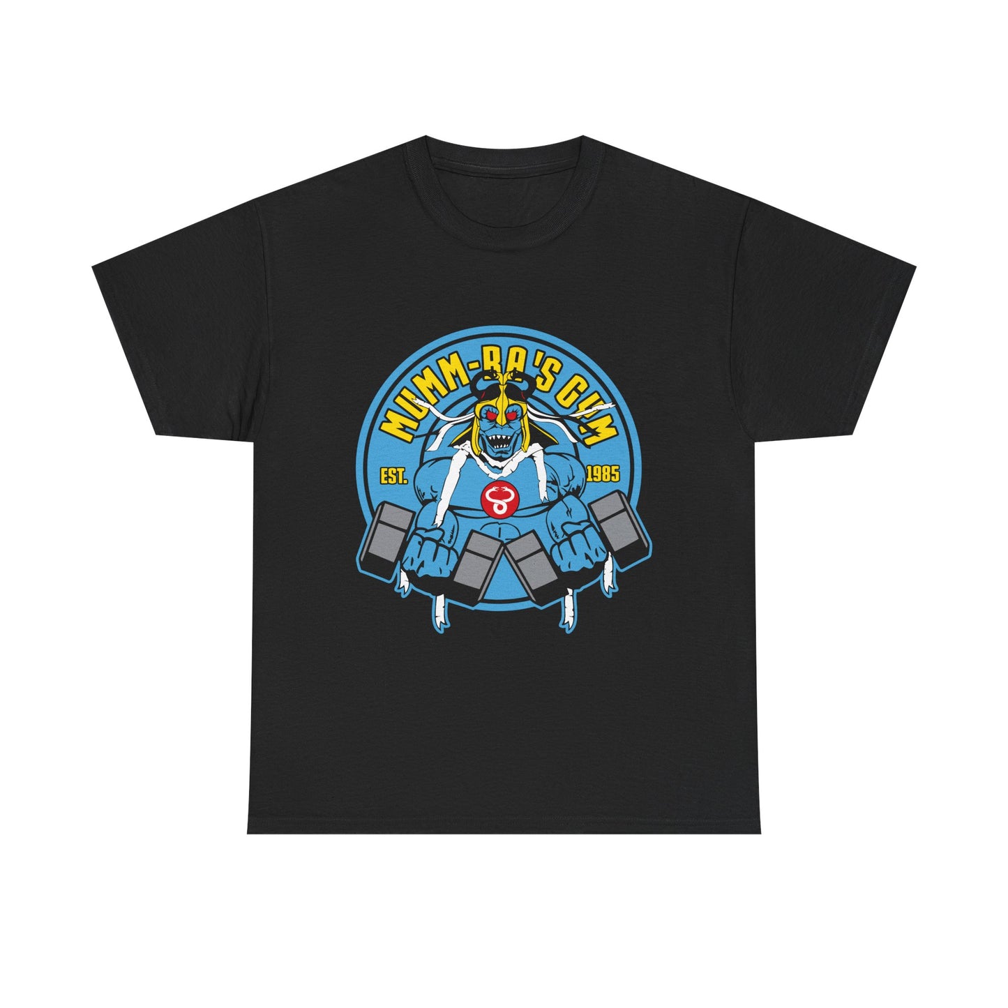 Vintage Gym Monster Unisex Heavy Cotton Tee - Retro Fitness T-Shirt Black