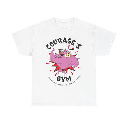 Courage's Gym Mom T-Shirt – Fun Unisex Heavy Cotton Tee White