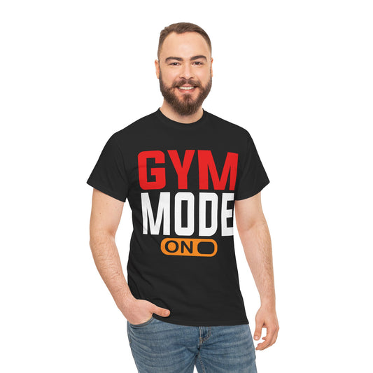 Gym Mode Unisex Heavy Cotton Tee - Workout Motivation T-Shirt