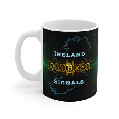 Ireland Crypto Signals Ceramic Mug — Bitcoin & Altcoin Trading Gift