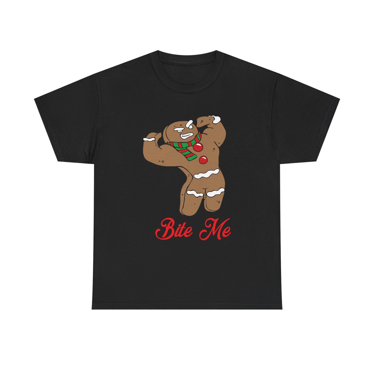 Funny Gingerbread Cookie Tee - Bite Me Christmas Shirt Black