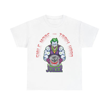 Joker Graphic Unisex Heavy Cotton Tee - "Smile More, Train Hard" White