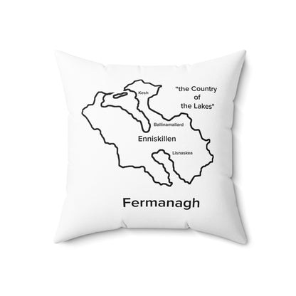 Fermanagh Spun Polyester Square Pillow White Edition 4 Sizes
